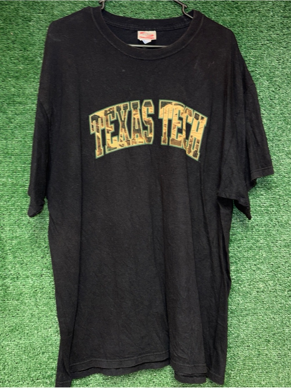 Texas Tech Red Raiders Vintage Y2K Black Camo Logo Shirt XL NCAA College
